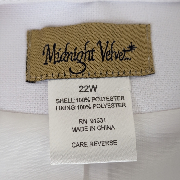 Style Midnight Velvet White Blazer with Multicolored Fringe NWT  22W Bag 6 - Picture 10 of 10